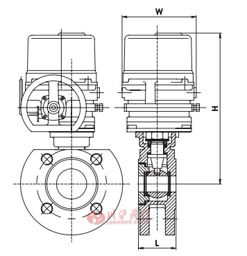 防爆電動(dòng)對(duì)夾球閥外形尺寸