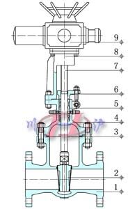 電動(dòng)水封閘閥 (內(nèi)部結(jié)構(gòu)圖)